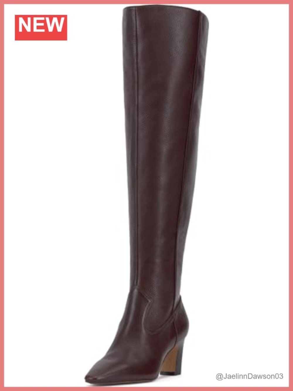 Women's Leather Over-The-Knee Boots Wide Calf Pointed Toe Stacked Heel Zip
